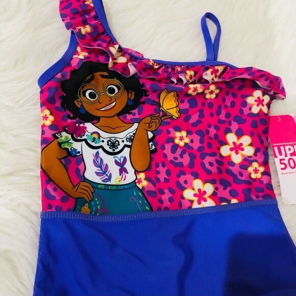 Disney's Encanto Girls One-Piece‎ Swimsuit UPF 50+ Sleeveless Purple Size 6X - Picture 4 of 6
